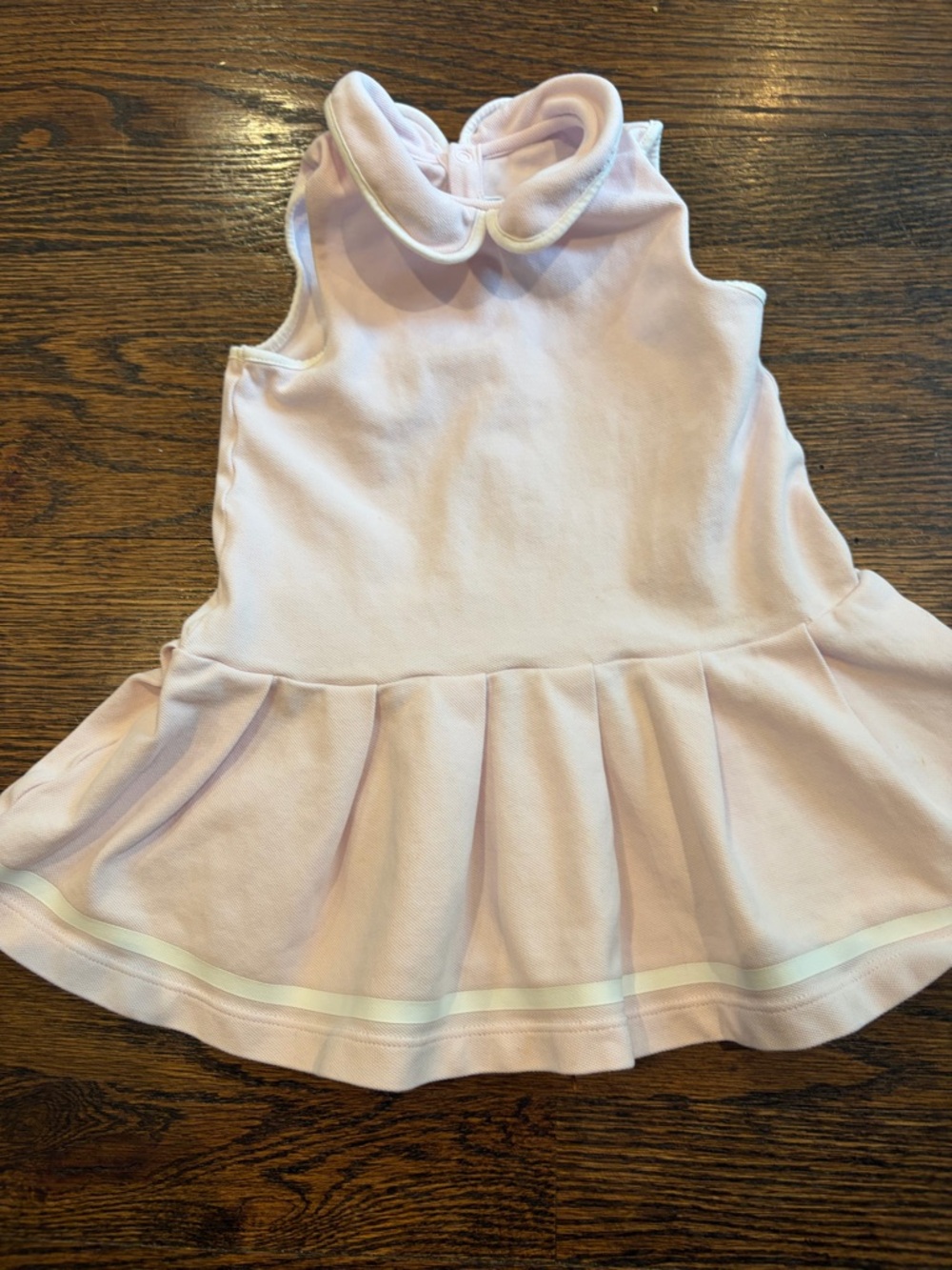 Jacadi Light Pink Sleeveless Dress with Peter Pan Collar - Picture 2 of 5